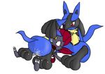  blush butt cowgirl_position cum domination forced gay lucario male nintendo on_top orgasm penis pinned_down pok&#233;mon pok&eacute;mon rape red_eyes restraint sex straddling video_games weavile 