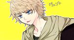  :p blonde_hair blue_eyes genderswap genderswap_(ftm) gung male_focus solo to_aru_majutsu_no_index tongue tongue_out vent_of_the_front yellow_background 