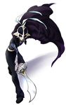  black_hair cape coat full_body highres judas_(tales) male_focus masami05071541 mask pants purple_eyes serious shoes solo sword tales_of_(series) tales_of_destiny_2 weapon white_background 