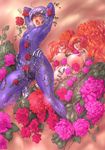  artist_request bodysuit breasts flower highres large_breasts monster_girl naglfar_sakura plant_girl red_hair 