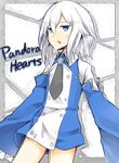  1girl blue_eyes blush echo frills long_sleeves open_mouth pandora_hearts skirt white_hair 