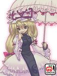  bad_id bad_pixiv_id blonde_hair girotin_ginza hair_ribbon parasol ribbon solo touhou umbrella yakumo_yukari 