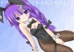  absurdres animal_ears bad_id bad_pixiv_id bunny_ears bunnysuit crescent crescent_hair_ornament hair_ornament highres niwata_senpei pantyhose patchouli_knowledge solo touhou 