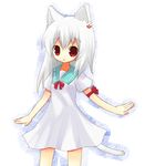  albino animal_ears bad_id bad_pixiv_id cat_ears cat_tail copyright_request earrings jewelry red_eyes solo tail white_hair yuzuki_(yuduame) 