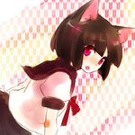  animal_ears brown_hair cat_ears copyright_request red_eyes school_uniform solo usaki_(ama) yagasuri 