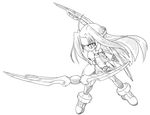  ahoge greyscale lyrical_nanoha mahou_shoujo_lyrical_nanoha_strikers monochrome numbers_(nanoha) sette_(nanoha) solo uka weapon yuuka_(o.t.kingdom) 