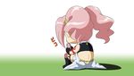  animated animated_gif anya_alstreim cellphone chibi code_geass phone pink_hair solo thighhighs 