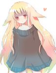  bad_id bad_pixiv_id blonde_hair blush copyright_request heart long_hair oversized_clothes red_eyes solo tetsuo 