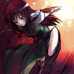  china_dress chinese_clothes dress hong_meiling long_hair onimaru_gonpei red_hair ribbon solo touhou 