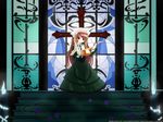  artist_request brown_hair candle church cross heterochromia highres rozen_maiden solo stairs suiseiseki wallpaper 