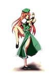  absurdres bad_id bad_pixiv_id braid chiko2 china_dress chinese_clothes dress hat highres hong_meiling long_hair red_hair solo touhou 