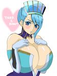  1girl blue_eyes blue_hair blue_rose_(tiger_&amp;_bunny) blush breast_suppress breasts cleavage highres huge_breasts tiger_&amp;_bunny 