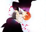  bad_id bad_pixiv_id bracelet closed_eyes command_spell fate/zero fate_(series) grey_hair hands_on_another's_head jewelry kusaka_(cc-1) male_focus multiple_boys orange_hair petals uryuu_ryuunosuke white_background 