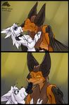  bat blue_eyes dongbat duo female fluff_dragon french_kissing glenn kissing long_tongue male mammal nhala_levee pointy_ears size_difference tongue whiskers wings yellow_eyes 
