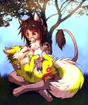  canine cougar falvie falvie_(character) feline female feral fionbri fox kittenkeiko mammal nipples red_eyes tattoo 