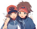  bad_id bad_pixiv_id blue_jacket hat jacket kyouhei_(pokemon) multiple_boys muraichi pokemon pokemon_(game) pokemon_bw pokemon_bw2 touya_(pokemon) visor_cap 