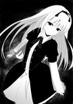  akabane_rin bad_id bad_pixiv_id greyscale long_hair looking_at_viewer monochrome shoujo_byou smile solo 