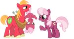  alpha_channel big_macintosh_(mlp) cheerilee_(mlp) child cutie_mark daughter equine female feral freckles friendship_is_magic fur green_eyes hair hasana-chan horse male mammal my_little_pony original_character pony red_fur two_tone_hair young 