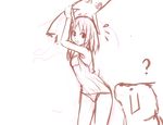  ? azumanga_daiou chiyo_chichi dog kasuga_ayumu monochrome panties_(pantsu-pirate) school_swimsuit short_hair simple_background sketch swimsuit tadakichi-san white_background 