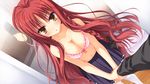  blush bra cleavage dracu-riot! game_cg long_hair muririn red_hair skirt underwear yarai_miu yuzusoft 