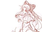  bow dress hair_bow len long_hair melty_blood monochrome non-web_source panties_(pantsu-pirate) pointy_ears red_eyes sketch solo tsukihime 