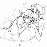  bad_id bad_pixiv_id graphite_(medium) hong_meiling izayoi_sakuya kondou_(acid) lowres monochrome multiple_girls no_hat no_headwear sleeping touhou traditional_media translation_request yuri 