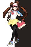  bag brown_hair female_protagonist_(pokemon_bw2) highres mei_(pokemon) pantyhose poke_ball pokemon pokemon_(game) pokemon_bw2 visor xinjing 