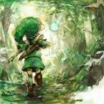  bad_id bad_pixiv_id fairy forest from_behind green link lowres nature navi pointy_ears sin_(hitonatsu) sword the_legend_of_zelda the_legend_of_zelda:_ocarina_of_time tree weapon young_link 