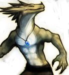  amulet dragon drawain jewelry male scalie solo topless 