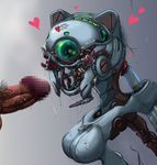  &lt;3 barcode breasts censored cum cyclops heart highres one-eyed robot robot_girl saliva xelvy 