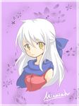  1girl breasts fire_emblem fire_emblem:_akatsuki_no_megami micaiah purple_background scarf white_hair yellow_eyes 