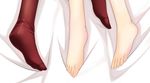  akisa_(kaho) araragi_karen araragi_tsukihi barefoot feet monogatari_(series) multiple_girls siblings sisters socks 