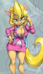  breasts callie_briggs cat cleavage clothed clothing eyewear feline female glasses green_eyes invalid_tag looking_at_viewer mammal smile solo swat_kats thefuckingdevil 
