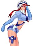  1girl blue_eyes breasts fuuro_(pokemon) goggles gym_leader helmet large_breasts pokemon red_hair uya_(yurukah) 