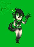  &#9792; 7deadlysins anthro black_hair breasts canine demon devil dog envy female green green_background green_eyes green_theme hair horn mammal plain_background satyr seven_deadly_sins solo vonderdevil young 