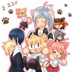  6+girls =.w.= ^_^ animal_ears antenna_hair arcueid_brunestud blonde_hair blush blush_stickers carnival_phantasm cat_ears cat_tail chibi ciel closed_eyes drooling habit headband kemonomimi_mode melty_blood multiple_boys multiple_girls nekoarc nekoarc_bubbles nekoarc_chaos nekoarc_destiny nekoarc_evolution pikakoya pink_hair purple_skirt riesbyfe_stridberg silver_hair skirt tail tsukihime 