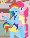  anthro anthrofied big_breasts blue_eyes blue_skin brainsister breast_grab breasts butt camel_toe clothing cutie_mark equine eyes_closed female friendship_is_magic grope hair horse kissing lesbian long_hair mammal multi-colored_hair my_little_pony navel o_o oo oral pegasus pink_hair pink_skin pinkie_pie_(mlp) pony pussy rainbow_dash_(mlp) rainbow_hair rainbow_tail surprise tight_clothing wings 
