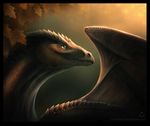  dragon feral leaves looking_at_viewer scalie solo superboll wings yellow_eyes 