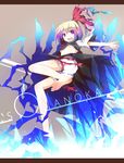  :d barefoot blonde_hair bloomers breasts feet gradient_hair hair_ribbon ichiyan is_that_so letterboxed looking_at_viewer multicolored_hair open_mouth purple_eyes purple_hair ribbon rumia skirt skirt_set small_breasts smile soles solo touhou underboob underwear 