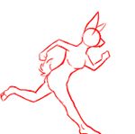  animated female hooves low_res lucidsuicide nude red running sketch solo 