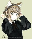  akai_sashimi animal_ears cat_ears fake_human_ears headband original role_reversal smile solo string_tie 