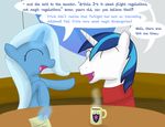  dialog duo english_text equine eyes_closed female feral friendship_is_magic hair horn horse humor laugh magic male mammal my_little_pony shining_armor_(mlp) story text trixie_(mlp) unicorn 