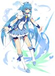  absurdres aoki_reika bike_shorts blue blue_eyes blue_hair blue_skirt boots choker cure_beauty highres kitsune_(scaz) knee_boots long_hair magical_girl precure skirt smile_precure! solo tiara 