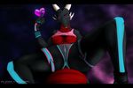  &hearts; 2012 abstract_background breasts clothing dragon eyes_open female fishnet gloves glowing illuminati looking_at_viewer markings mesh nipples open_mouth panties presenting purple_eyes pussy savage savage-cynder scalie shirt shirt_lifted solo stockings underwear valentine&#039;s_day 
