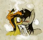  equine female feral friendship_is_magic hair horn horse kissing lolover long_hair male mammal my_little_pony pony unknown_artist 