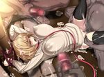  1girl aoki_yuriko arms_up bakuman bdsm black_legwear blonde_hair blush bondage bouncing_breasts bound breasts censored cum cum_on_body cum_on_clothes cum_on_floor cum_on_hair cum_on_lower_body dark_skin dress erect_nipples fat fat_man feet gangbang group_sex huge_breasts large_breasts legs lying masturbation no_panties noraneko_koubou nyamota_(noraneko_koubou) open_mouth penis pubic_hair rape rope sandals sex short_hair slave socks thighs tied_up toes vaginal yellow_eyes 