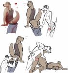  all_fours anal anal_penetration anthro balls bent_over butt canine dalmatian dog doggystyle duo from_behind gay male mammal mustelid oral otter pants_pull penetration penis precum raised_tail rimming ritts sequence sex skinny thick_tail 