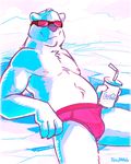 chubby clothed clothing coca-cola eyewear half-dressed male mammal nipples polar_bear soda solo sunglasses super-tuler topless 