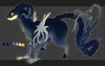  2018 absurd_res appletail astara_nightroot_(shadowsunderer) caprine cervine chimera claws digital_media_(artwork) dragon feral flora_fauna fur goat hi_res hooves horn hybrid leaf long_tail male mammal model_sheet multicolored_body plant shadowsunderer simple_background solo space star thick_thighs yellow_eyes 