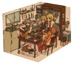  5girls bad_id bad_pixiv_id barefoot chair chie_(lcddem) chopsticks crossover cup dishes eating floorplan food fruit futon indoors isometric kitchen lcddem madotsuki multiple_crossover multiple_girls olmatown refrigerator sabitsuki short_hair sitting sleeping stove table uboa under_table urotsuki usotsuki window yume_2kki yume_nikki yume_nisshi 